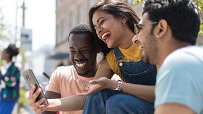 students laughing together