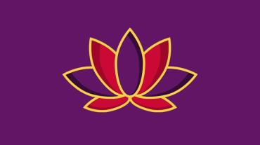 lotus flower icon on purple background