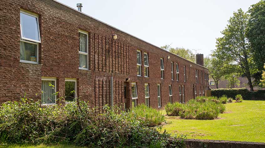 An exterior view of Meadow Court student accommodation