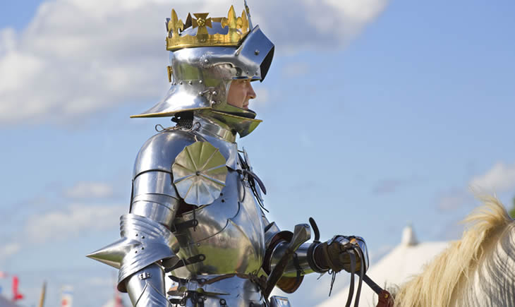 Richard III re-enactor in armour