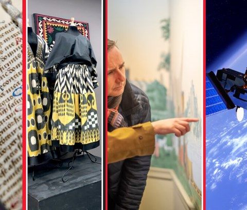 research centre banner displaying research related themes such as science and space